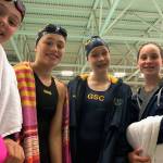 Members of Glacier Swim Clubs winning 13-14 girls 400-meter free relay team from Summer Champs pose for a photo. The team includes Valerie Peimann, Pacific Ricke, Dannan Mills and Caitlin Sanders. (Courtesy Photo)