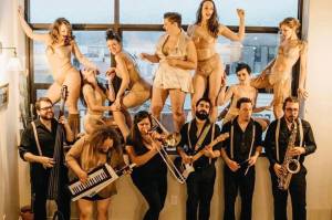 Members of the Nude Rude Revue will perform burlesque at the Skagway Expose, which takes place Aug. 12-15. The Better Than Boobs band will provide the music. The burlesque show is one of many types of live entertainment on tap for the long weekend. (Courtesy Photo / Courtesy photo / Kaley McGoey)