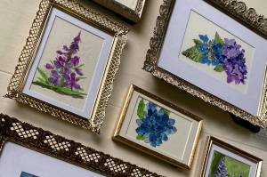 Mary McEwen, whose art is shown in this photo, will be Juneau Artist Gallery's featured artist for August. (Courtesy Photo / Mary McEwen)