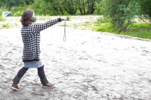 Michael S. Lockett / Juneau Empire 
Mariya Lovishchuk, executive director of the Glory Hall, gestures toward where the shelters garden will soon be built on Thursday.