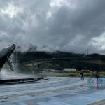 Michael S. Lockett / Juneau Empire 
A vessel struck the Douglas Bridge, seen here from the Mayor Bill Overstreet Park, on Wednesday, Aug. 25, 2021.