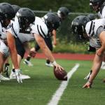 The Juneau Huskies practice on Aug. 10. The high school football team's record stands at 2-1 following a loss to West Anchorage over the weekend. On Saturday, Juneau will host East Anchorage. (Ben Hohenstatt / Juneau Empire File)