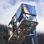 With the sun shining brightly on Monday, Aug. 30, Tlingit and Athabascan artist, designer, and activist Crystal Kaakeeyaa Worl and her team of apprentices started installing a new mural on the south wall of the Marine Parking garage, the structure on which the downtown branch of Juneau's public library sits. The mural depicts Elizabeth Kaaxgal.aat Peratrovich, a Tlingit civil rights icon. (Peter Segall/Juneau Empire)
