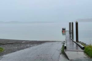 The City and Borough of Juneaus Docks and Harbors department has issued a public survey as they consider improvements to the North Douglas Boat Launch Ramp, seen here on Aug. 18, 2021. (Michael S. Lockett / Juneau Empire)