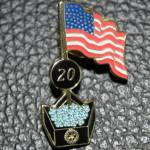 Volunteers passed out lapel pins to commemorate the occasion. (Dana Zigmund/Juneau Empire)