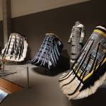 These contemporary Ravens Tail Robes, based on an early technique that predates the development of Chilkat weaving, are on display at the Alaska State Library, Archives and Museums The Spirit Wraps Around You: Northern Northwest Coast Native Textiles exhibit until Oct. 9, and the museum is releasing a book with photos and extra information. (Courtesy Photo/ Debbie McBride, Alaska State Library Archives and Museum)
