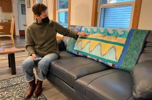 Zach Gordon Youth Center manager Jorden Nigro points out a quilt donated by a Monday night quilting group to Shéiyi X̱aat Hít, or Spruce Root House, Juneaus new youth shelter, on Thursday, Sept. 23, 2021. (Michael S. Lockett / Juneau Empire)
Zach Gordon Youth Center manager Jorden Nigro points out a quilt donated by a Monday night quilting group to Shéiyi X̱aat Hít, or Spruce Root House, Juneaus new youth shelter, on Thursday, Sept. 23, 2021. (Michael S. Lockett / Juneau Empire)