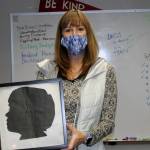 Dana Zigmund/Juneau Empire 
Bridget Weiss, superintendent of Juneau Public Schools, is a third-generation Juneau resident. As a child, she attended Harborview School downtown. Now, her office overlooks the schools entrance. On Sept. 27, she showed off an art project she completed as a kindergarten student at Harborview.