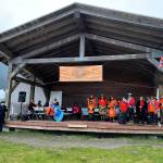 Michael S. Lockett / Juneau Empire 
More than a hundred gathered at an Orange Shirt Day event near Sandy Beach on Sept. 30, 2021, a remembrance of the Indigenous children killed in North America in the residential school system.