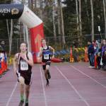 Thunder Mountain High Schools Darin Tingey sprints for the finish during the Alaska School Activities Associations 2021 state cross country championships, hosted in Anchorage, on Oct. 9, 2021. (Courtesy photo / Eric Hanson)
