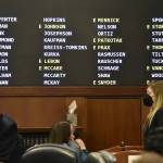 Several members of the Alaksa House of Representatives were absent form a floor session Tuesday, Oct. 12, 2021, but after a quiet first week lawmakers are scheduled to hold committee meetings through the end of the week. (Peter Segall / Juneau Empire)