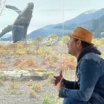 Michael S. Lockett / Juneau Empire 
Stephen Qucang Blanchett, creative director of Rock Aakw Indigenous Music Festival, shoots an ad for the festival, which will begin on Nov. 5, at Mayor Bill Overstreet Park on Oct. 19, 2021.