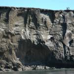 This photo shows a wall of permafrost ice in a bank of the Itkillik River in northern Alaska.(Courtesy Photo / Eva Stephani)
