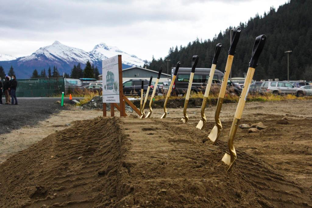 A ceremony was held for break ground for the Teal Street Center, a multi-tenant building housing a number of nonprofit and tribal services for Southeast residents, as well as for the grand opening of the Glory Hall on Nov. 2, 2021. (Michael S. Lockett / Juneau Empire)
