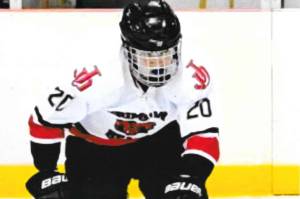 This photo shared by the Campbell family shows Matthew Campbell, who wore No. 20 when playing for the Crimson Bears. Its the same number now worn by younger brother, Brandon Campbell. Matthew died in 2020, and the Campbell family continues his legacy with an annual award recognizing two local hockey players for their kindness and sportsmanship. (Courtesy Photo