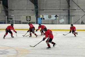 The Juneau Douglas Yadaa.at Kalé High School hockey team was in Palmer on Nov. 13, 2021, for a series of games in the Matanuska-Susitna Valley. Coach Luke Adams told the Empire he was confident in his team who were eager for the season ahead. (Courtesy photo / Judy Campbell)