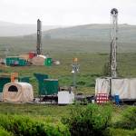 In this July 13, 2007, file photo, workers with the Pebble Mine project test drill in the Bristol Bay region of Alaska, near the village of Iliamma. The U.S. Environmental Protection Agency announced Thursday, Sept. 9, 2021, it would seek to restart a process that could restrict mining in Alaskas Bristol Bay region, which is renowned for its salmon runs. The announcement is the latest in a long-running dispute over a proposed copper-and-gold mine in the southwest Alaska region. (AP Photo / Al Grillo)