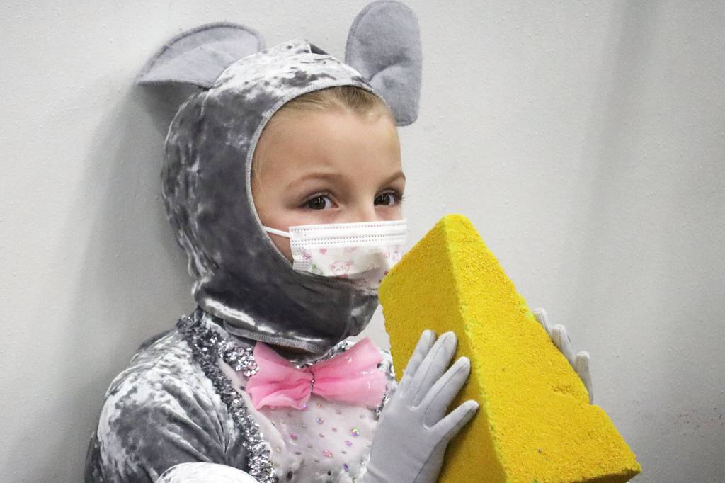 Maggie Musselwhite rehearses her role as the Baby Mouse on Sat. Nov. 24. She will perform in The Nutcracker this weekend. (Ben Hohenstatt/Juneau Empire)