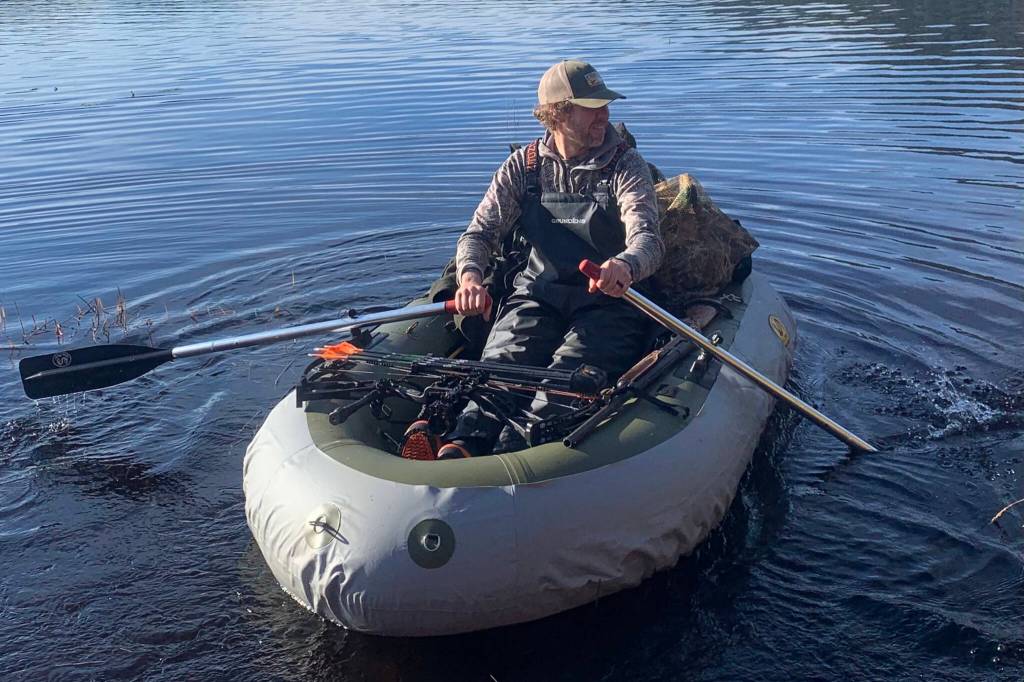 The author rows with hard-earned confidence. (Jeff Lund / For the Juneau Empire)