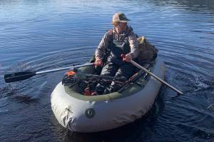 The author rows with hard-earned confidence. (Jeff Lund / For the Juneau Empire)