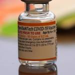 A vial of the Pfizer-BioNTech COVID-19 vaccine for children 5 to 12 years old sits ready for use at a vaccination site in Fort Worth, Texas, Thursday, Nov. 11, 2021. THE CANADIAN PRESS/AP-LM Otero