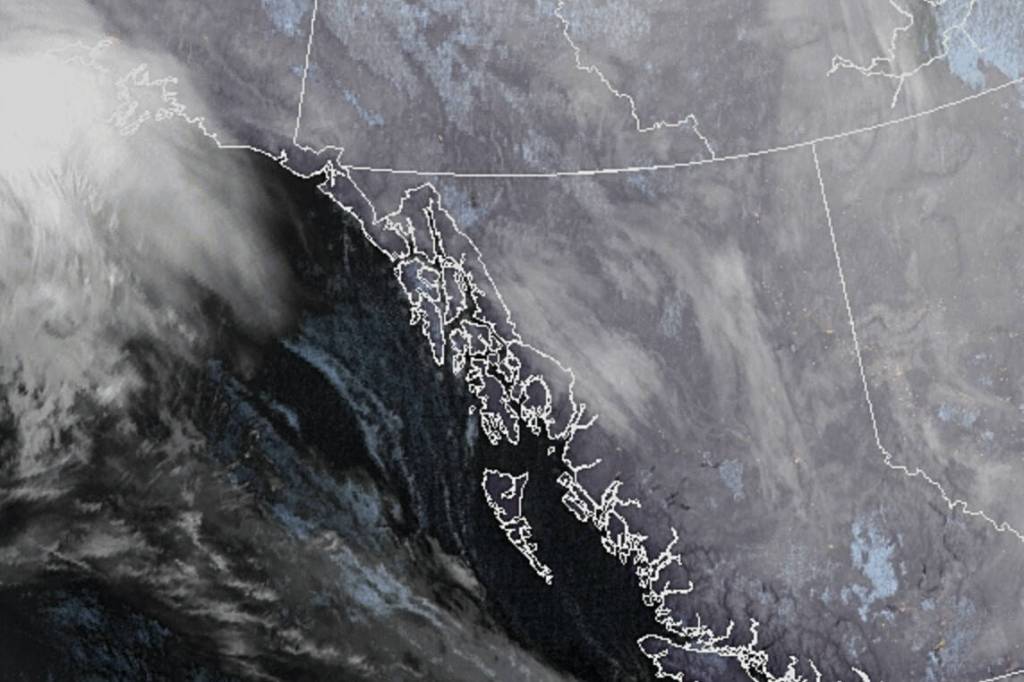 Moisture-laden air coming from the northwest is expected to dump more than a foot of snow on parts of Southeast Alaska, including Juneau, with the heaviest snowfall predicted to hit during the evening of New Years Eve. (Screenshot/ National Oceanic and Atmospheric Administration)