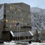 The trial for a man accused of a 2018 stabbing death in Yakutat has began in Juneau Superior Court at Dimond Courthouse. (Michael S. Lockett / Juneau Empire file)