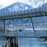 Currently, the Franklin Street dock shown in this Nov. 1 photo is Juneaus only electrified dock. Plans are underway to electrify two city-owned cruise ship docks and a recent study about the process is now available for public viewing and comment. (Dana Zigmund / Juneau Empire)