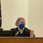 Michael S. Lockett / Juneau Empire
Superior Court Judge Amy Mead delivers an instruction in court on Thursday, Jan. 13, 2022, as she presides over the case of a man charged with killing his friend.