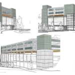 Concept drawings of a potential new City Hall building for the City and Borough of Juneau show what a new building atop the downtown transit center parking garage might look like. The city is considering several options for a new City Hall, and on Wednesday, Jan. 26, 2022, will take public testimony on proposals. (Screenshot / City and Borough of Juneau)