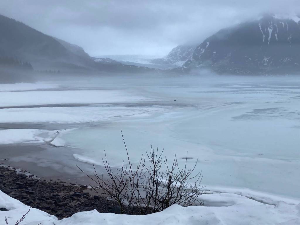 This photo shows a mist February Day near Mendenhall Glacier. (Courtesy Photo / Deborah Rudis)