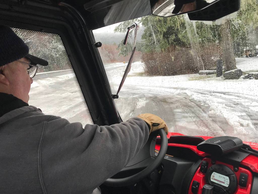 Mickey Prescott operates Huckleberry plowing parking lots. (Vivian Faith Prescott / For the Capital City Weekly)