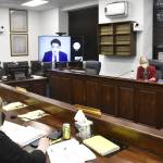 Members of the House Committee of Military and Veterans Affairs heard testimony on Thursday, Feb. 10, 2022, on the far-right militia group the Oath Keepers amid public pressure to take disciplinary action against Rep. David Eastman, R-Wasilla, who is a member of the group. (Peter Segall / Juneau Empire)