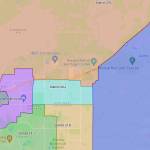 A map from the Alaska Redistricting Board shows proposed House Districts in Anchorage, two of which were the subject of a lawsuit against the board for their being paired together in a single senate seat. A judge ruled early Wednesday the board violated the Alaska State Constitution in its drafting of new legislative districts. (Screenshot / Alaska Redistricting Board)