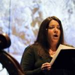 Ben Hohenstatt / Juneau Empire 
Sara Radke Brown, director of Vox Borealis, sings during rehearsal for Wolf Songs. The musical event will open at 7:30 p.m. on Friday.