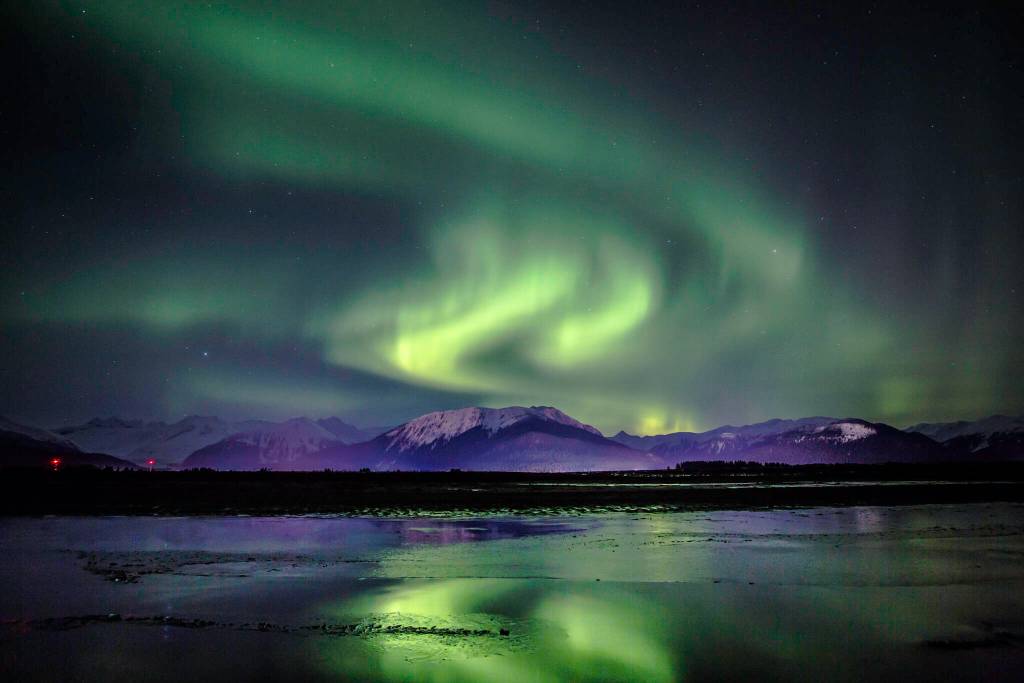 Jack Beedle snapped this photo of the aurora borealis over Thunder Mountain on Monday. (Courtesy Photo / Jack Beedle)