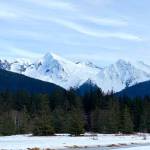 Snow-capped mountains and ridges seen from Point Bridget State Park on March 9. (Courtesy Photo / Denise Carroll)