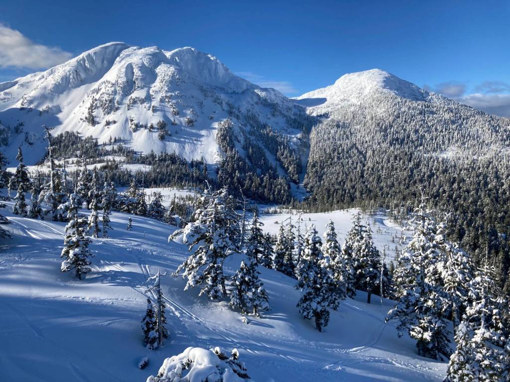 This photo shows the view from the Ptarmigan Lift at Eaglecrest on a recent sunny day. (Courtesy Photo / Deborah Rudis)