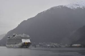 The Assembly of the City and Borough of Juneau passed an amendment allowing for the possibility of a fifth cruise ship pier in the citys Long Range Waterfront Plan on March 15, 2022. (Peter Segall / Juneau Empire)