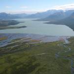 Chignik Lake is the first of two lakes in the Chignik River system; it is longer and deeper than the second lake, Black Lake, which is wide and shallow. (U.S. Fish Wildlife Service)