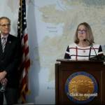 Alaska Division of Elections Director Gail Fenumiai speaks at an Anchorage news conference on Tuesday, March 22, 2022, about the upcoming special election to fill the U.S. House of Representatives vacated following the death of Don Young last week. Screenshot)