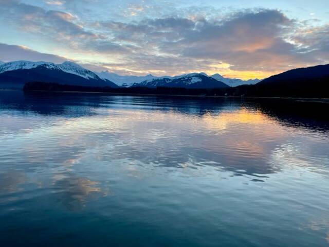 The sunrise is reflected off the water at the North Douglas boat ramp on March 27. (Courtesy Photo / Bill Andrews)