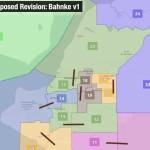 A proposed map from Alaska Redistricting Board member Melanie Bahnke shows possible pairings of Alaska House of Representatives districts in Anchorage for the Alaska State Senate. The Alaska Supreme Court ruled last month the board acted unconstitutionally in its proposals and issued an April 15 deadline to present acceptable maps. (Screenshot)