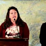 Screenshot 
Alaska Department of Natural Resources Commissioner Corri Feigi, right, and Deputy Attorney General Cori Mills, announced alongside Gov. Mike Dunleavy the state was issuing lawsuits against the federal government for its failure to convey submerged lands to the state. Feige said at the conference the states rule applied to navigable waterways including Mendenhall Lake and said motorized boats were allowed on the lake.