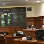 Lawmakers held a joint session of the Alaska State Legislature on Wednesday, May 4, 2022, to vote to confirm Gov. Mike Dunleavy's appointments to state boards and commissions. All nominees were confirmed. (Peter Segall / Juneau Empire)