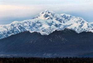 AP Photo / Becky Bohrer 
Denali, is seen from a turnout in Denali State Park, Alaska in this October 2017 photo. National park rangers in Alaska on Friday, May 6, 2022, resumed an aerial search for the years first registered climber on North Americas tallest peak after he didnt check in with a friend.