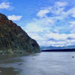 Two canoes float past Eagle, Alaska, in July, 2018. (Courtesy Photo / Ned Rozell)