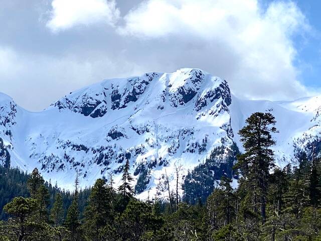 Snowy Mount Jumbo is seen from Treadwell Ditch Trail on May 11. (Courtesy Photo / Denise Carroll)