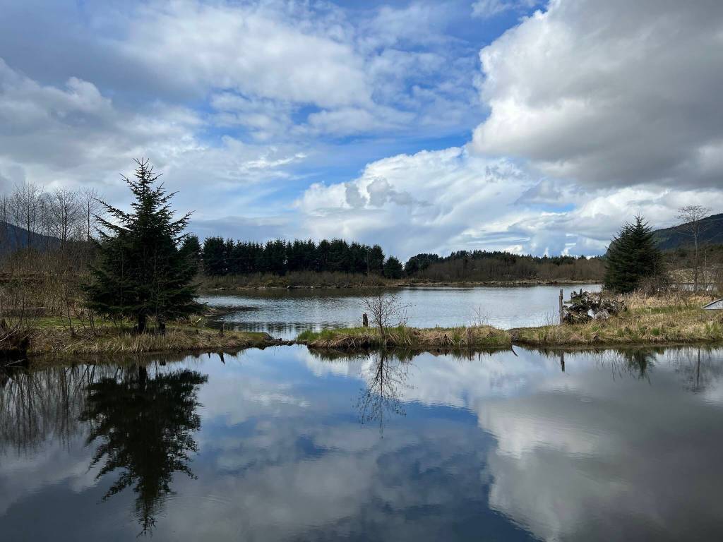 Kingfisher Pond reflects a cloud-dappled sky. (Courtesy Photo / Deana Barajas)