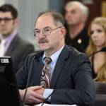 David Teal, then-director of Legislative Finance, gives an overview of the states fiscal situation to the Senate Finance Committee at the Capitol on Wednesday, Jan. 23, 2019. (Michael Penn / Juneau Empire File)